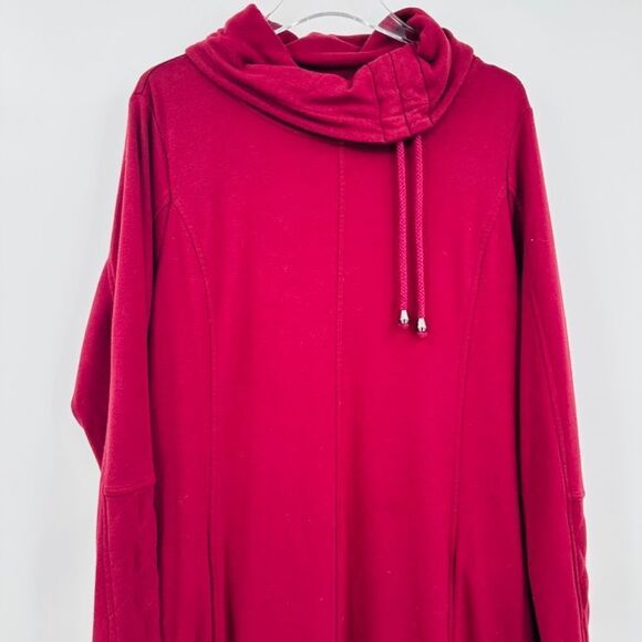 Soft Surroundings Plus Size 1X Red Cowl Neck Amelie Maxi Sweater Dress - Picture 3 of 8